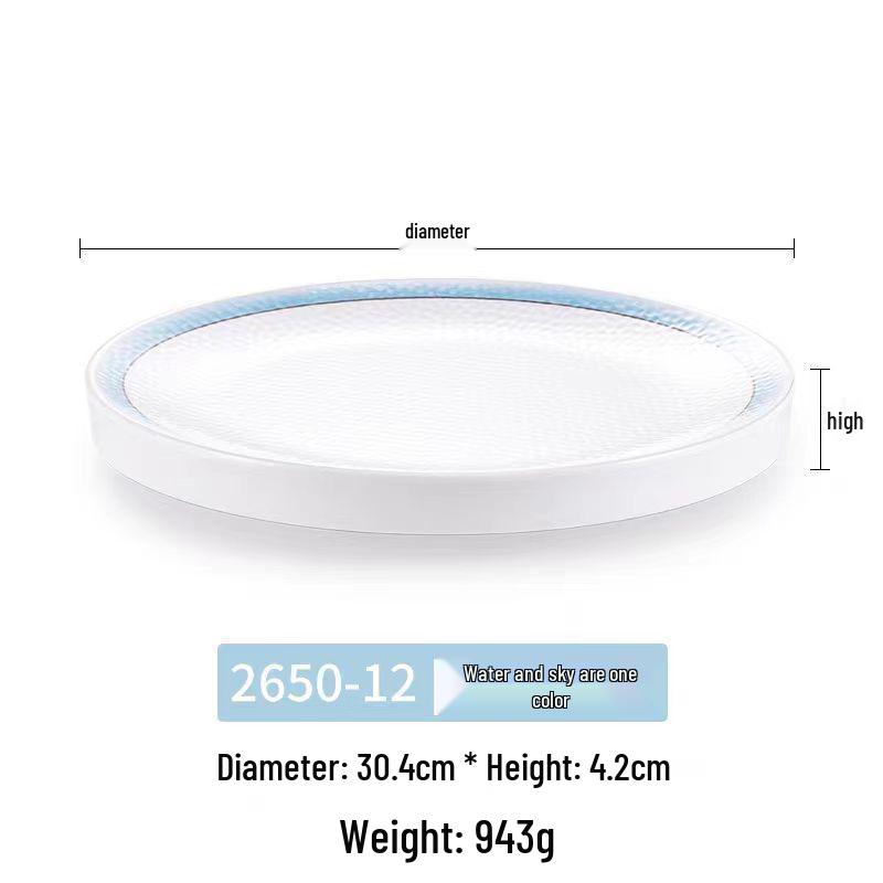 Artistic Melamine Round Plate for Cold Dishes - Ideal for Restaurants & Hotels, Perfect for Western Food & Steak.