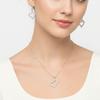 Gold Color Love Charm Earrings Exquisite Silver Color Double Heart Necklace 3Pcs Set Light Luxury Bridal Accessory Set