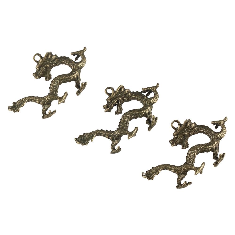 Antique Zodiac Dragon Statue Solid Mythical Animal Ornaments Dragon Keychain Pendant Office