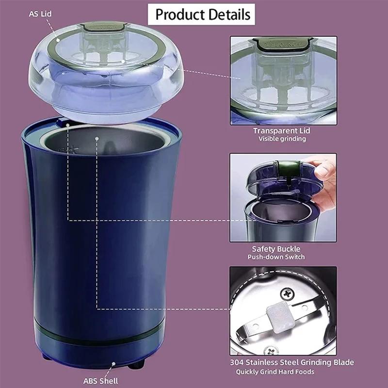 2026 New Small Electric Grinding Machine Grain Coffee Grinder Stainless Steel Nuts Beans Grains Mill Herbs for kitchen
