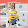 Mochila de Pelúcia Minion de Grande Capacidade Para Meninas Bolsa Escolar de Desenho Animado Fofa