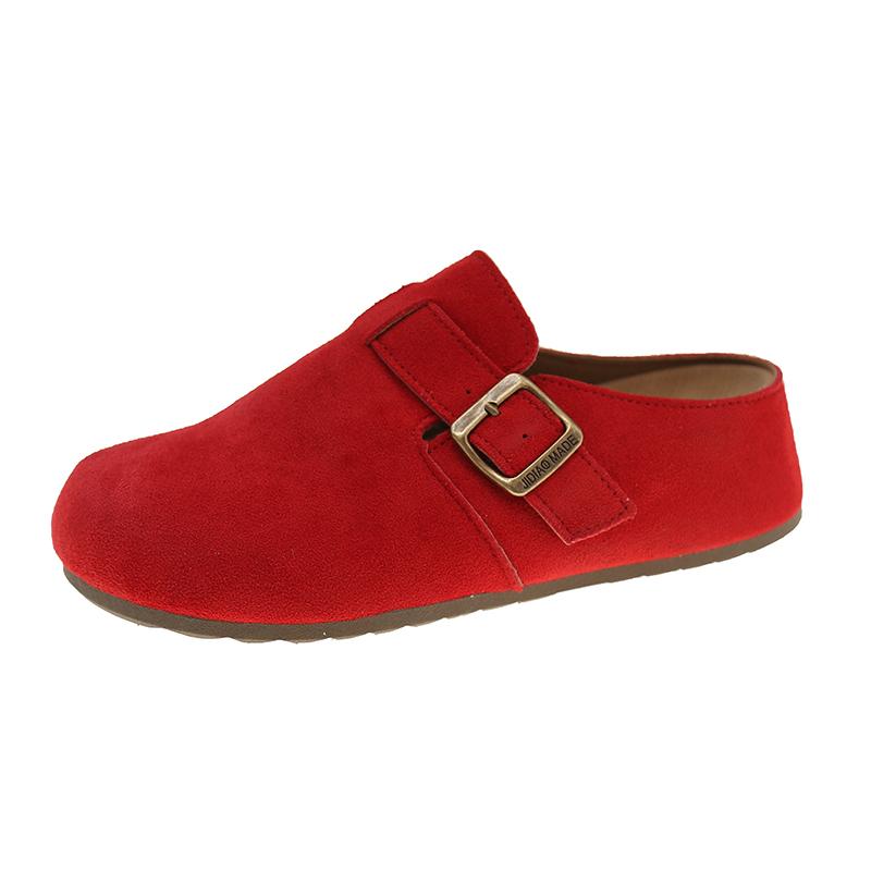 Fashion 2025 Spring and Autumn New Women's Fashion Style Half Drag Shoes with Thick Sole and Medium Heel Casual Outerwear Shoes