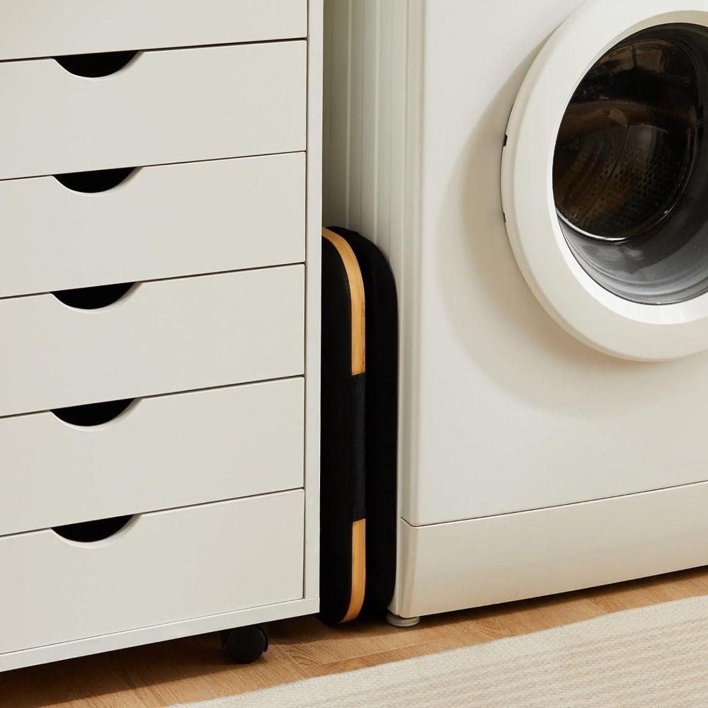 Schlanker Wäschekorb mit Deckel und Bambusgriffen, zusammenklappbarer Wäschekorb, Behälter für Handtücher