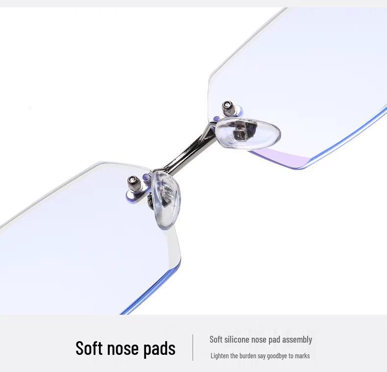 Men's Fashion Frameless Diamond-Cut Presbyopic Glasses: HD, Anti-Fatigue, Eye Protection for Middle-Aged & Elderly Readers