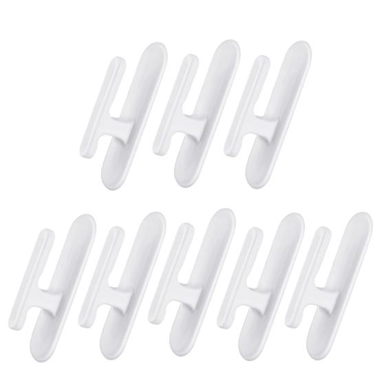 

8Pcs/Set Blind Cord Holder Wall Mounted Self Adhesive Plastic Safety No Screw Window Curtain Rope Hook Home Supplies белый