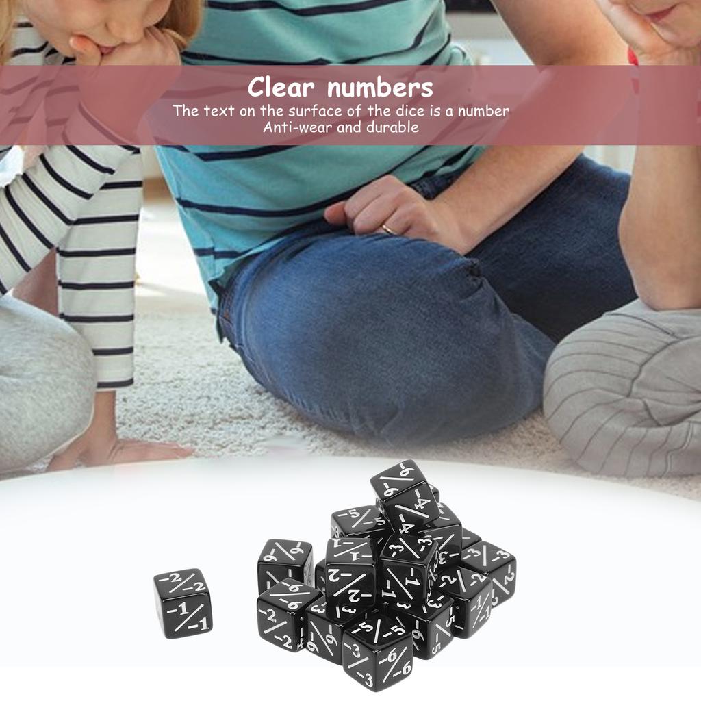20pcs Dice Set Puzzle Fun 6 Sided Number Acrylic Dice for Gaming Preschool Education