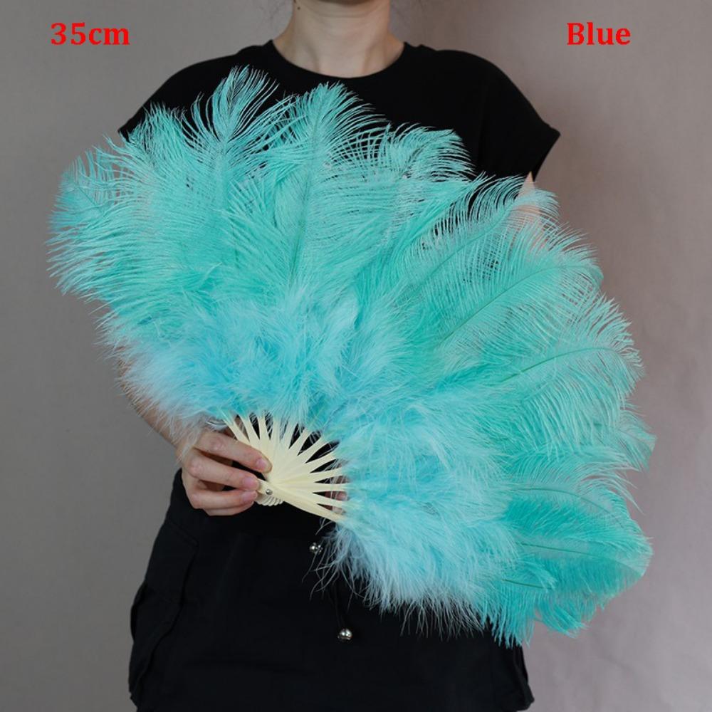 30*52cm 35*60cm Folding Fan 12 Bones Carnival Belly Dance Stage Fan New Handheld Feather Fan