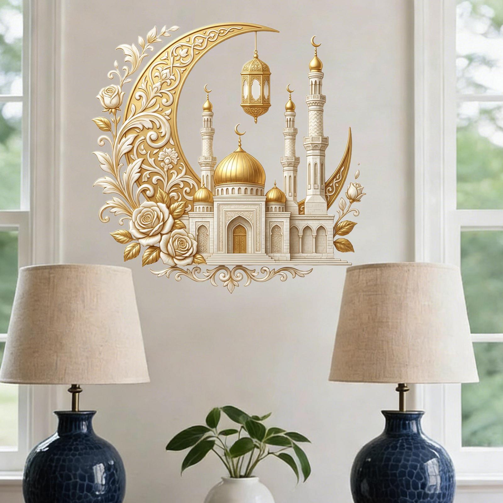 

Castle Moon Chandelier Hanging Ornament For Bedroom And Living Room Home Decor Wall Stickers One Size