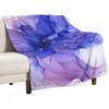 Ethereal Flower Violet Ink Throw Blanket Softest Designers Baby Nap Blankets