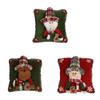 Christmas Pillow Cover Santa Snowman Reindeer 3d Fabric Decor For Holiday Couch Bedroom