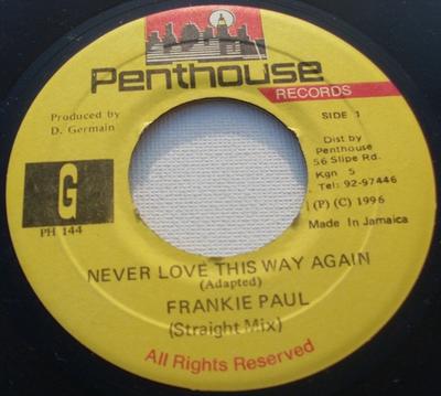 Disco de 7 polegadas FRANKIE PAUL - Nunca Amar Assim Novamente (Straight PH144 Penthouse Recor 1996 Jamaica Reggae, Ska & Dub Usado