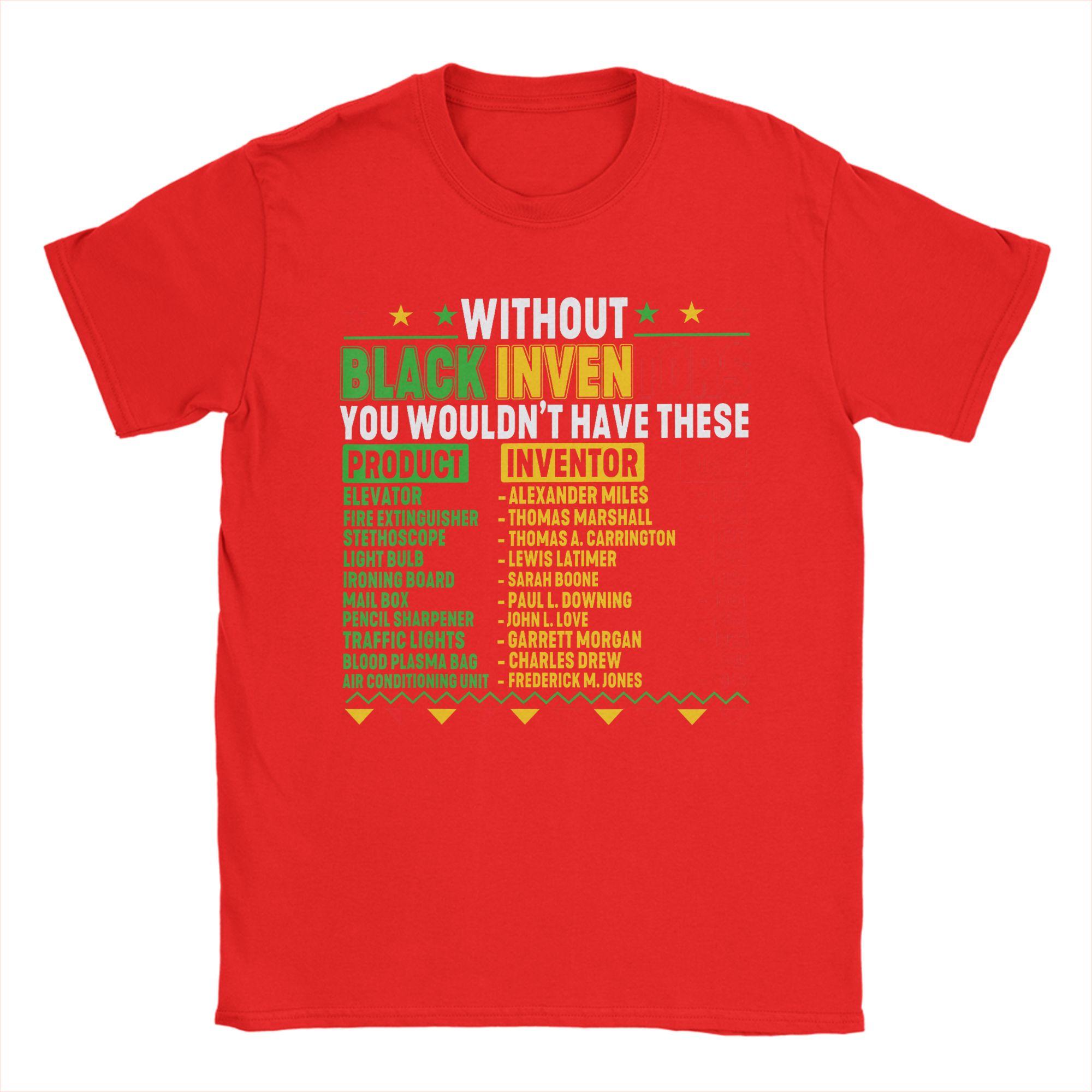 

Without Black Inventors Black History Month T Shirts Mens 100 Cotton TShirts Round Collar Tees Short Sleeve Clothing S