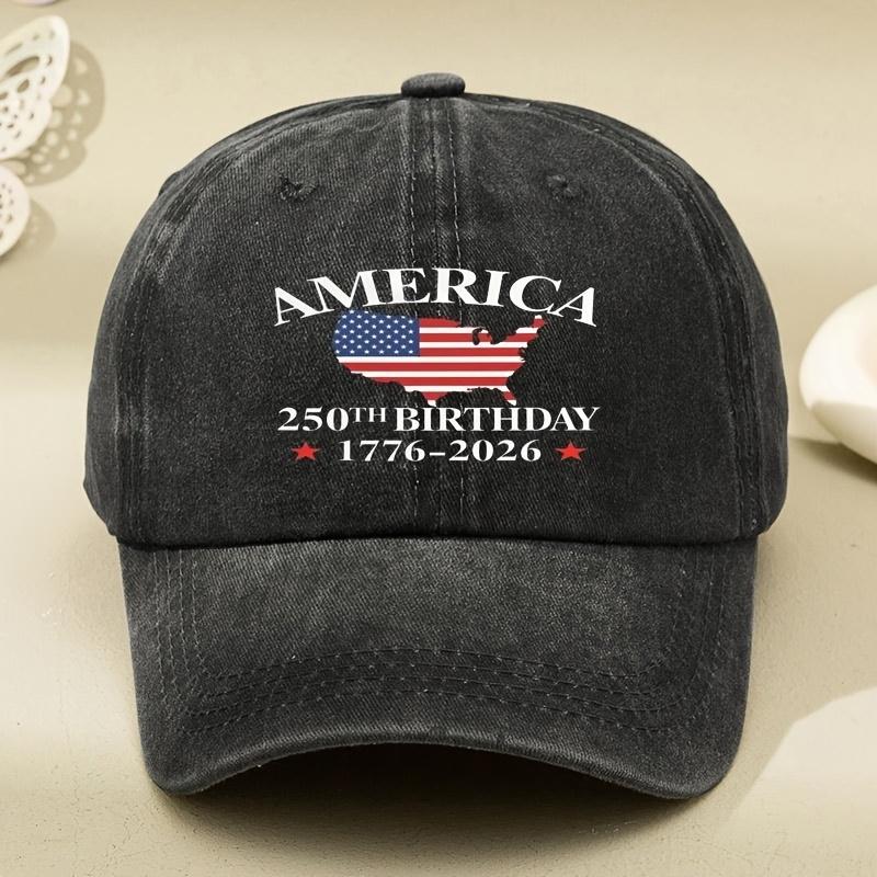 250th Anniversary Series 250 BIRTHDAY Letter Print WomenS Baseball Cap Adjustable Snapback er Appropriate for Any Season