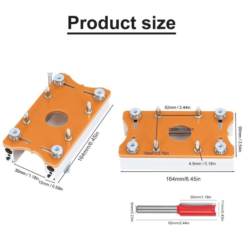 Wood Routers Base Set 2 in 1 Portable Routers Accessories Edges Mill Aluminium Adjustable Base Trimmers for 65mm