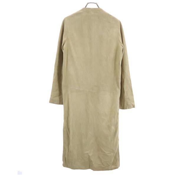 Ron Herman Long Rum Leather Coat XS Beige Sheep Leather Women Used