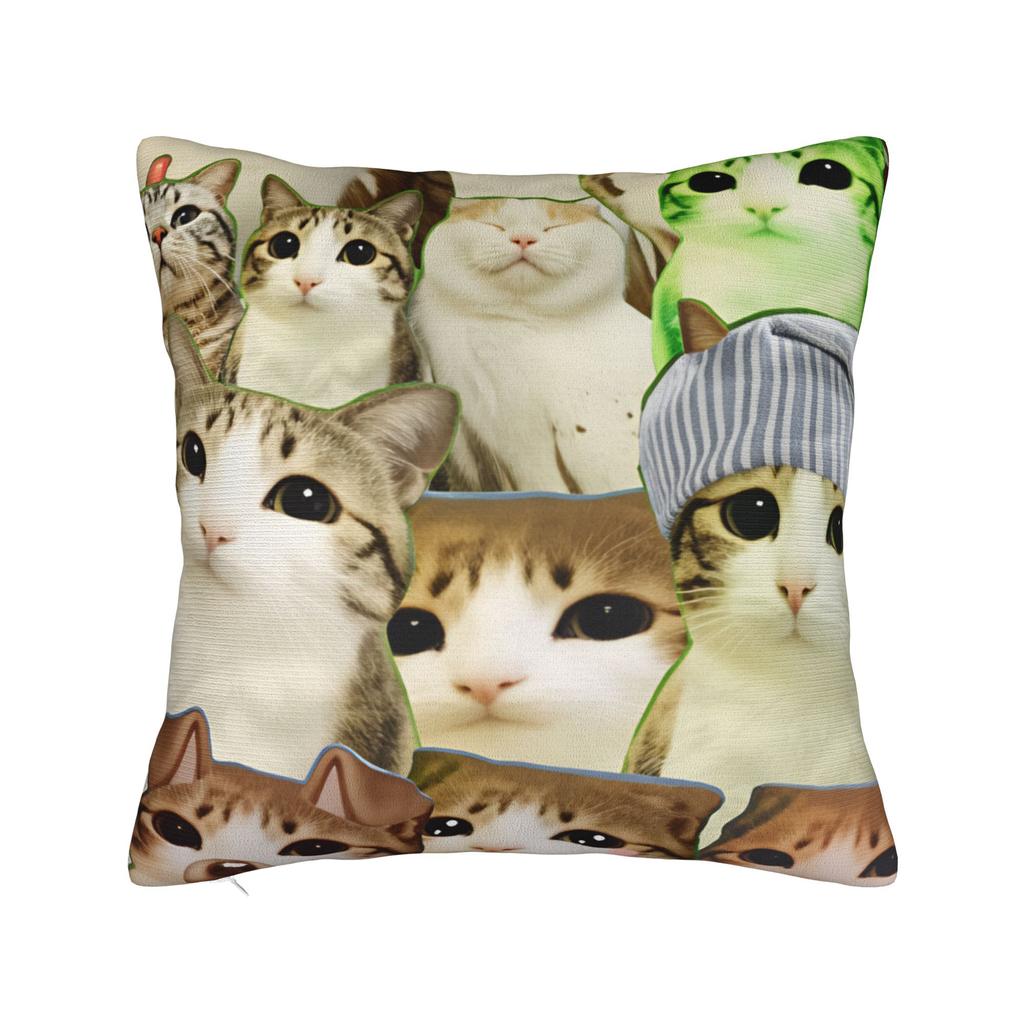 Funny Smiling Meowl Cat (2) Pillow Case Morden Pillow Cover Design Pillowcases For Sofa Bedroom Home Decor