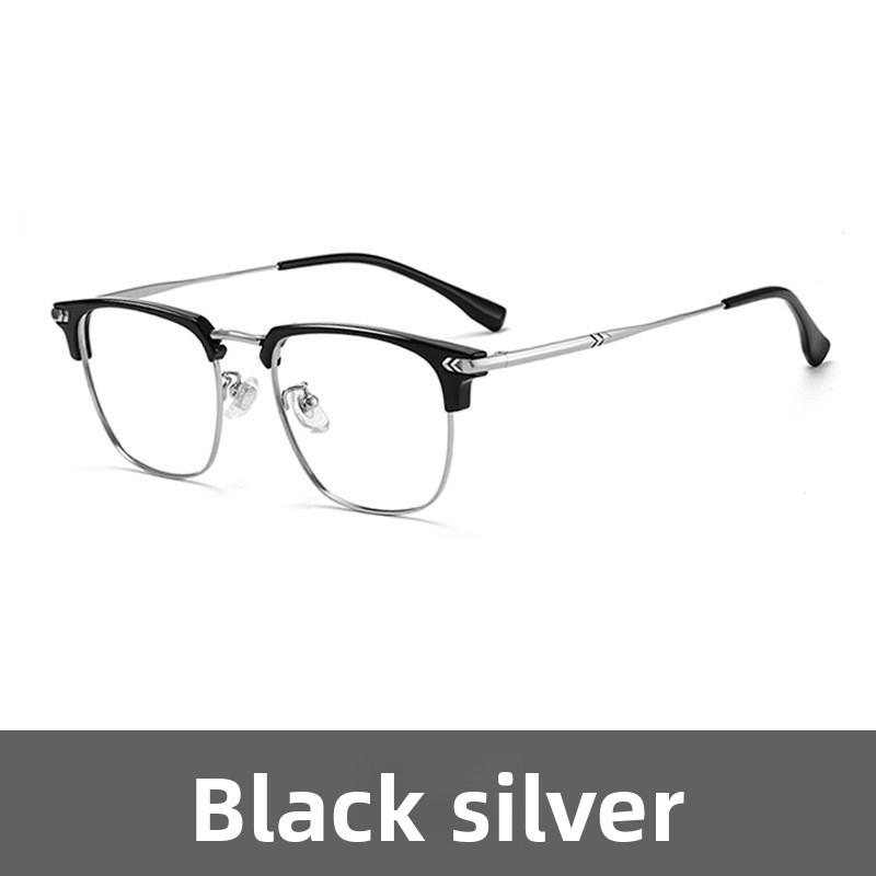 Women s glasses half-frame glasses frame men s and women s ultra-light metal anti-blue light glasses
