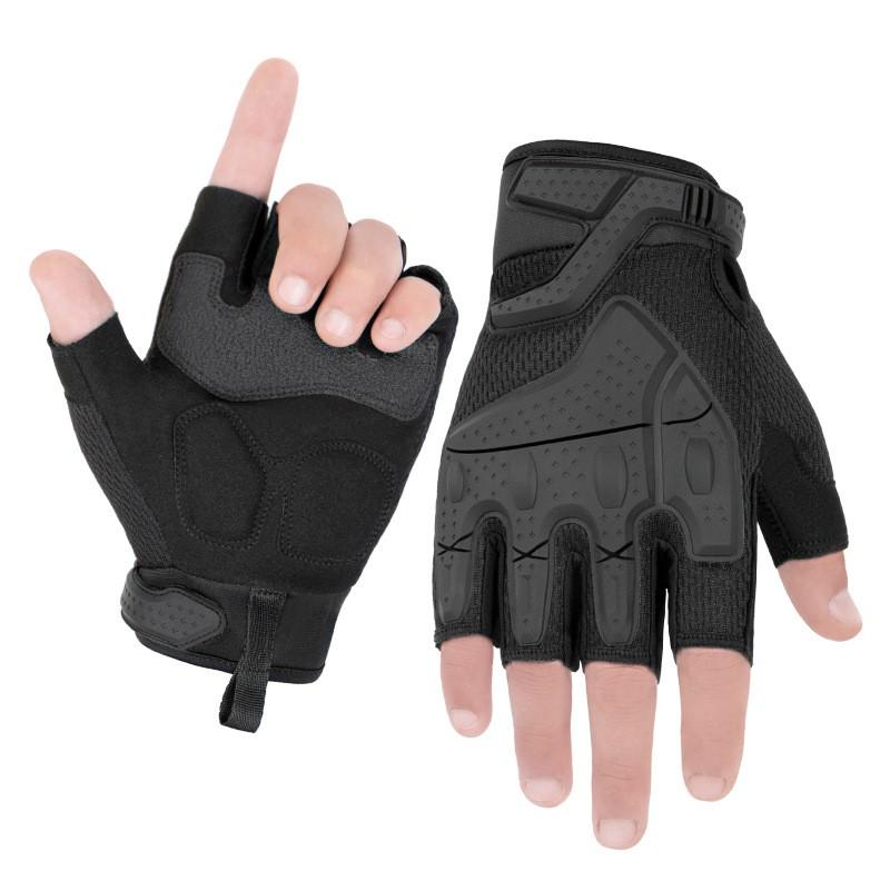 Half-Finger Tactical Gloves Cycling Outdoor Sports Anti-Slip Shockproof Durable Knit Fabric Use