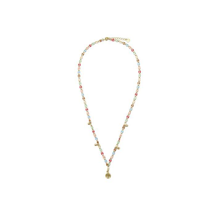 Collier - LUXENTER - Ximue - Argent 925 - Or jaune 18k - Laque multicolore