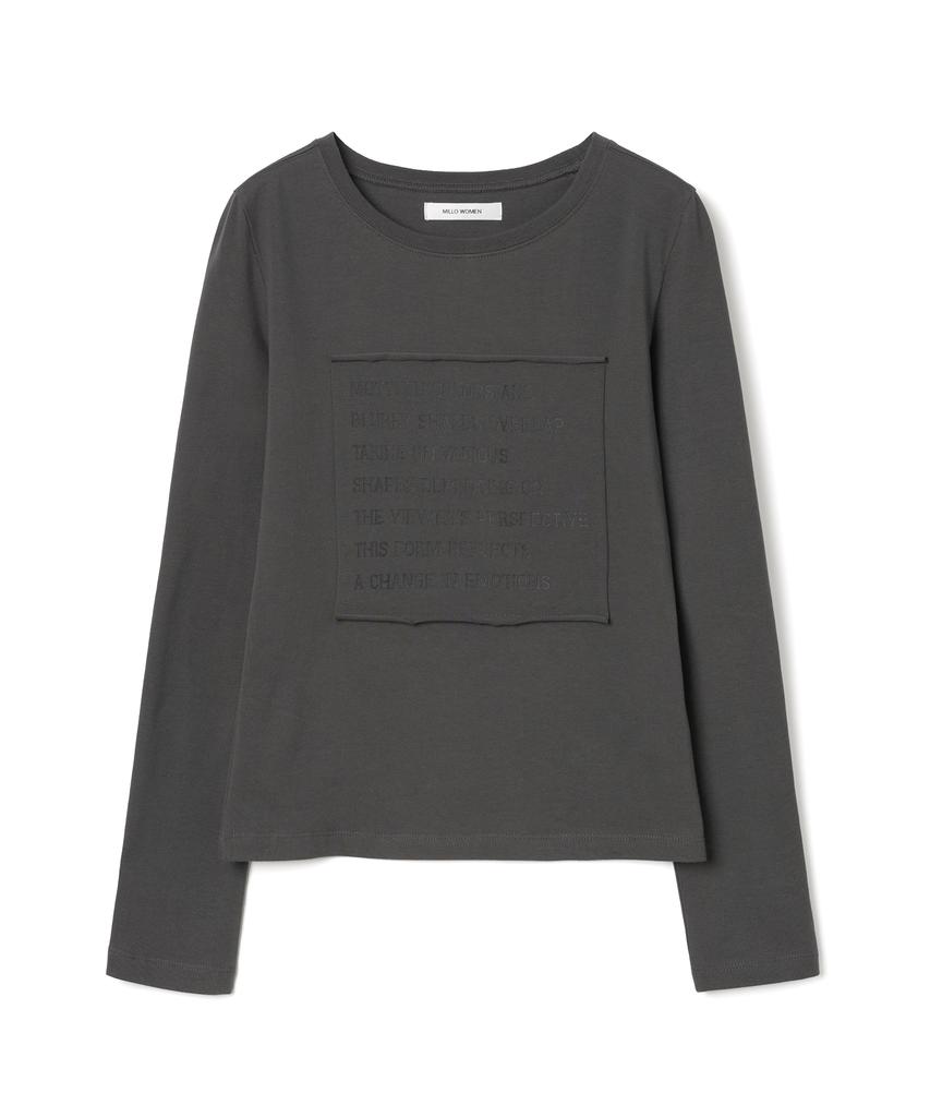 MILLO WOMEN Layered Lettering T-Shirt [Charcoal]