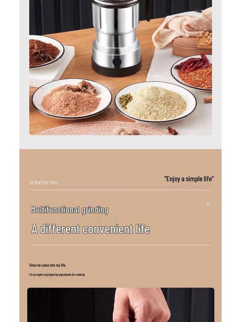 Wielofunkcyjny Młynek Elektryczny do Superdrobnych Ziaren, Zbóż i Ziaren Kawy