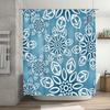 Delightful Snowflake Shower Curtain Blue White Pattern Bathroom Decor for Modern Bathrooms Easy Install