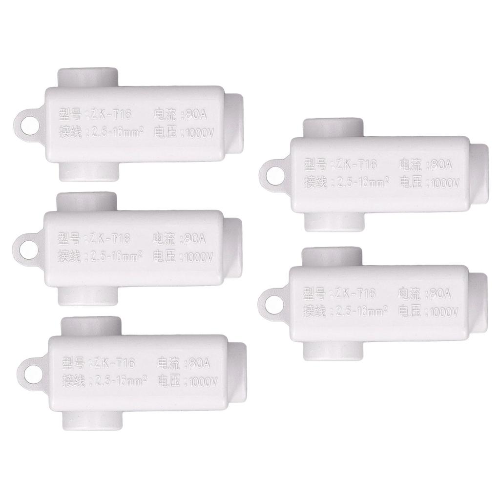 5Pcs Wire Connector T Type Splitter Screw Terminal Block Set Kit 1000V 80A ZKT16