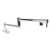 Brushed Pot Filler Faucet Stainless Steel Wall Mount Commercial Kitchen Stove Stretchable Double Joint Swing Arm Single