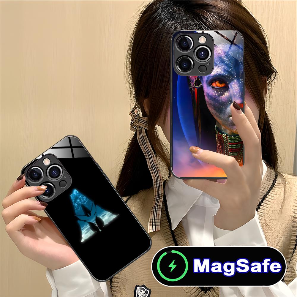 Movie A-Avatar Mobile Phone Case for iPhone 16 15 14 13 12 11 Pro Max Plus Mini MagSafe Glass Colour Printing Cellphones Pretty