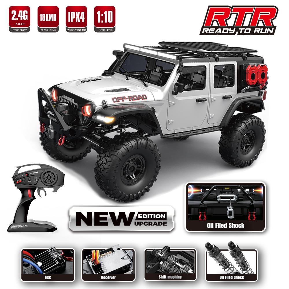 1/10 RC Car HB R1011 RTR Remote Control Vehicle 2.4G Full Proportional Rock Crawler LED Light 4WD Off-Road Climbing Truck Toys