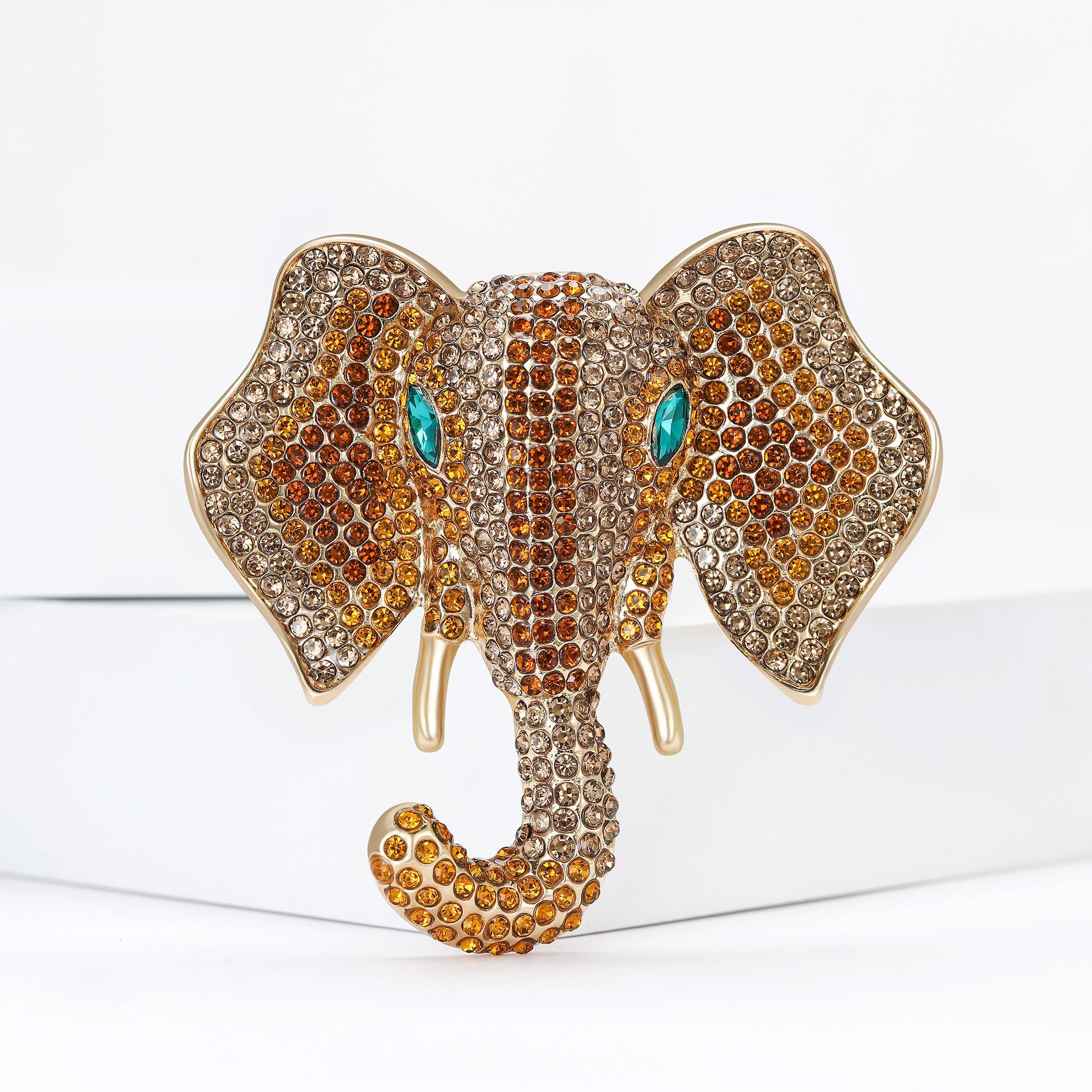 

Роскошные броши в виде слонов со стразами для женщин, эмалевые значки с животными, модные новые подарки для мероприятий и вечеринок, украшения, аксессуары для одежды