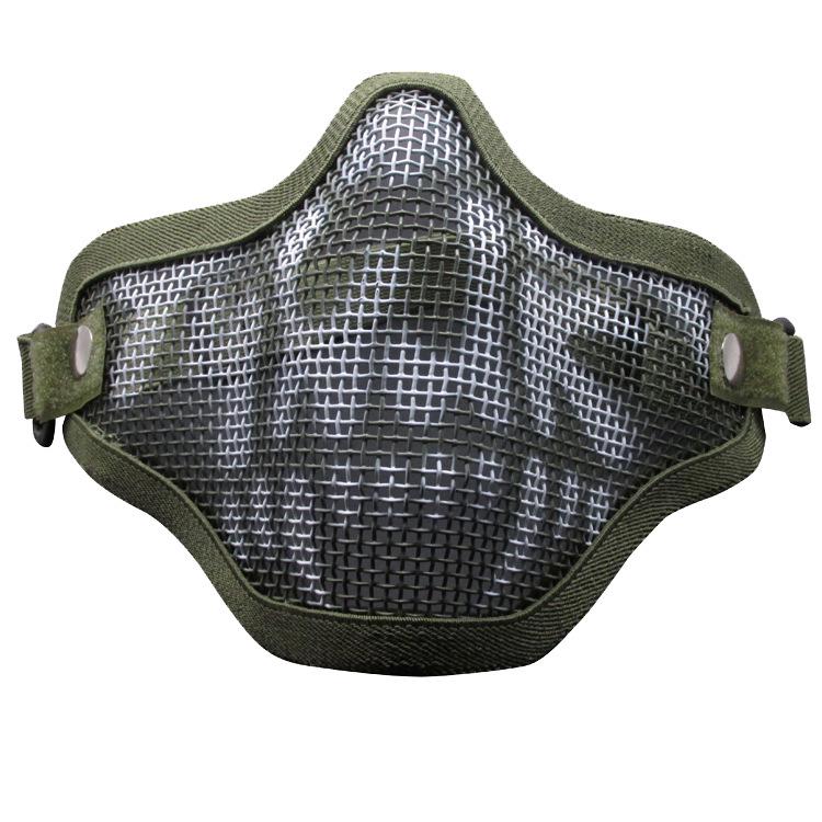 Skull Tactical Half Face Steel Mesh Mask for Wargame Protection