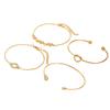 Hot-selling Geometric Hollow Heart-shaped Multi-layer Stacked Winding Bracelet Set Personalized Creative Valentine's Day Jewelry