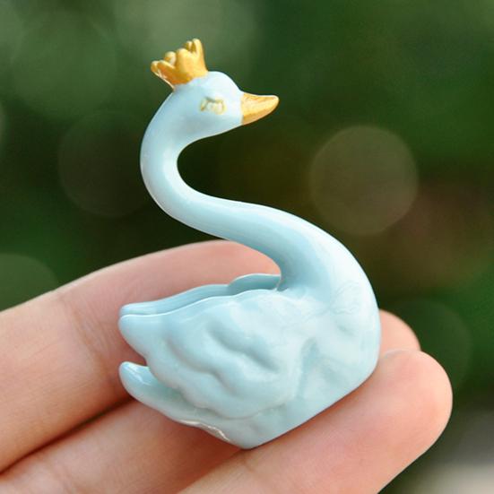 Ozdoba Labuť Krásná Mikro Krajinná Figurka Panenka DIY Dekorace na Dort Simulace Koruna Labuť Figurka Pryskyřice Zvířecí Model Vánoční Svatba Dárek