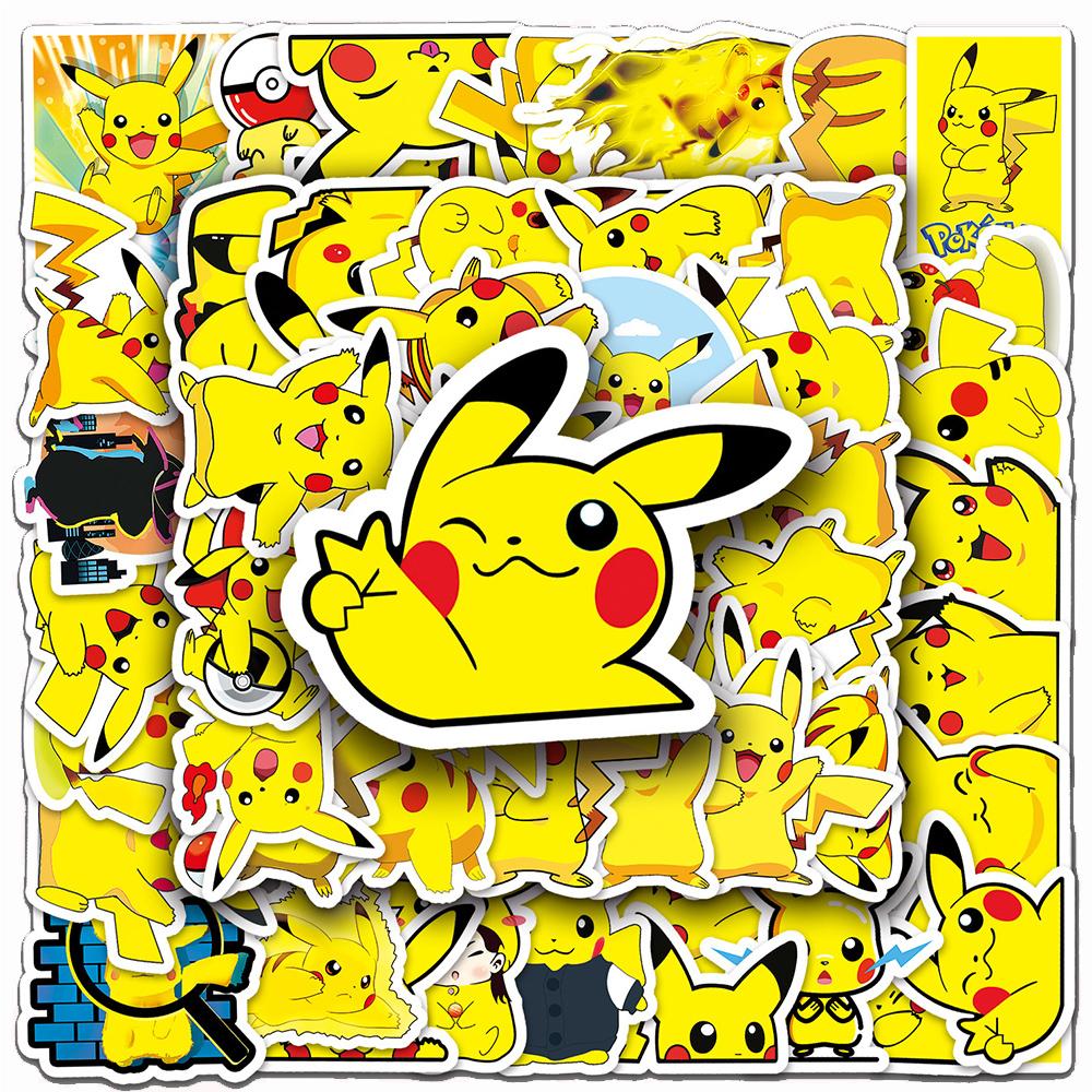10/30/54pcs Japanese Anime Stickers Cartoon Graffiti Pikachu Decals DIY Laptop Phone Case Reward Waterproof Cute Sticker