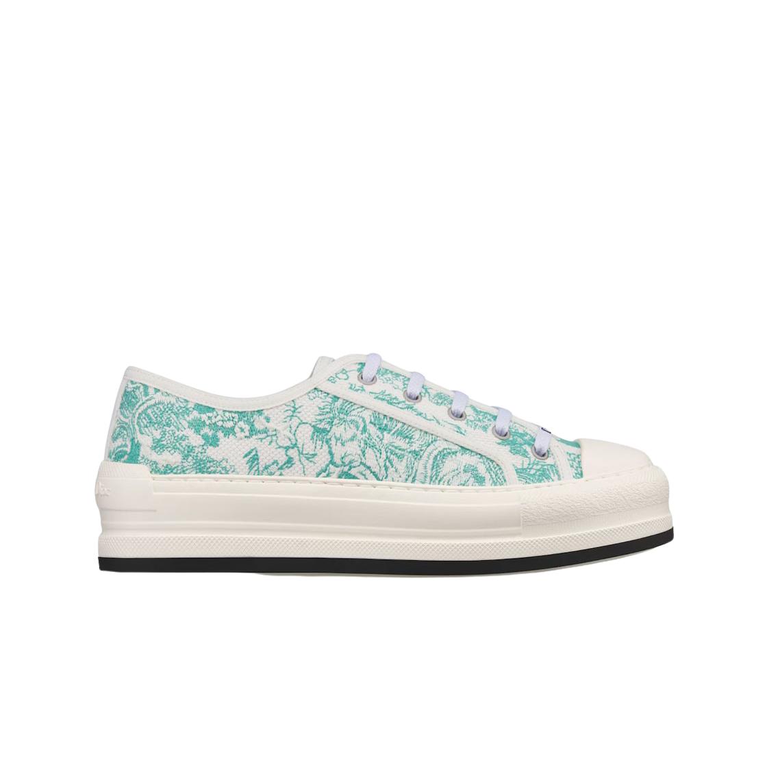 

(w) Dior Dioriviera Walk n dior Platform Sneakers Cotton Embroidered With Toile De Jouy Sauvage Motif Aquamarina EU 39W