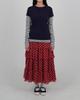 Loaegsyueol Dot Chiffon Flare Skirt_Red