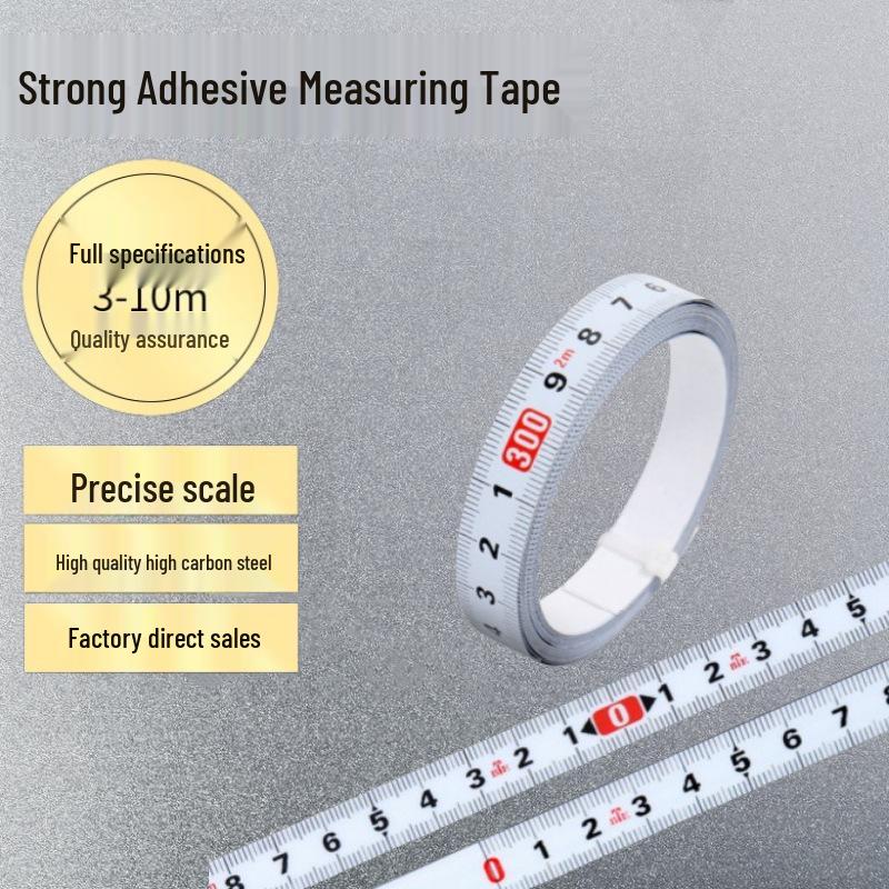 Strong Adhesive Stainless Steel Measuring Tape, 5-Meter Self-Adhesive Engineering Scale Ruler