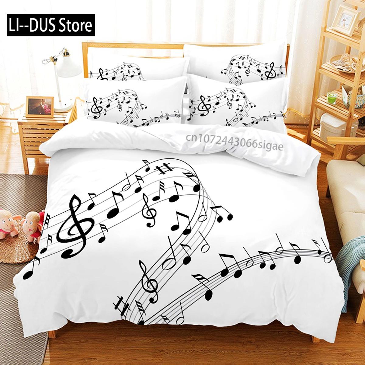 

Music Bedding Set Duvet Cover Set 3d Bedding Digital Printing Queen Size Bedding Set Fashion Design EU Single(135*200cm)3pcs