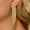 2PC Women's Fashion Plated 14K Gold Tassel Earrings Zircon Accessories Suitable for Date, Party, Festival Gifts-1373