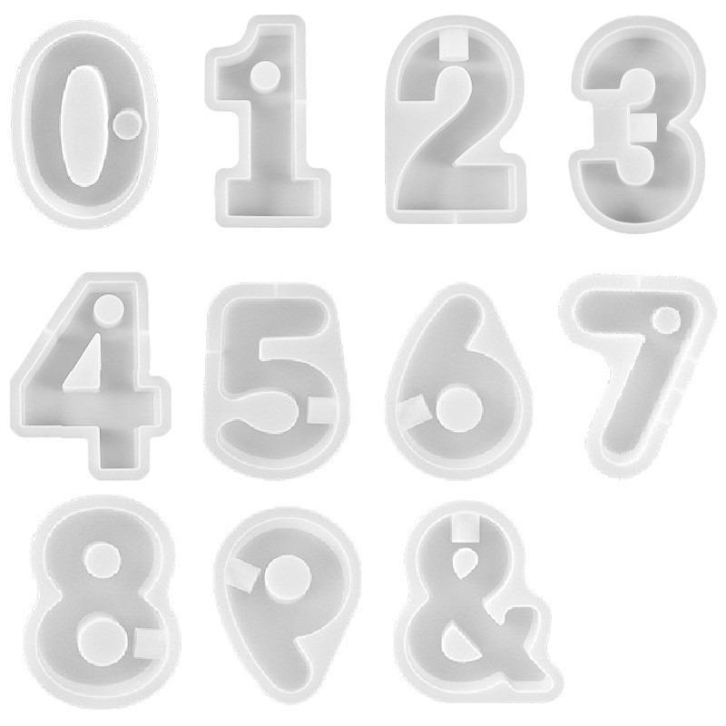 2026 New DIY Crystal Resin Arabic Numerals Candlestick Symbols & Gypsum Resin Candle Base Handmade Number Mold for Crafting
