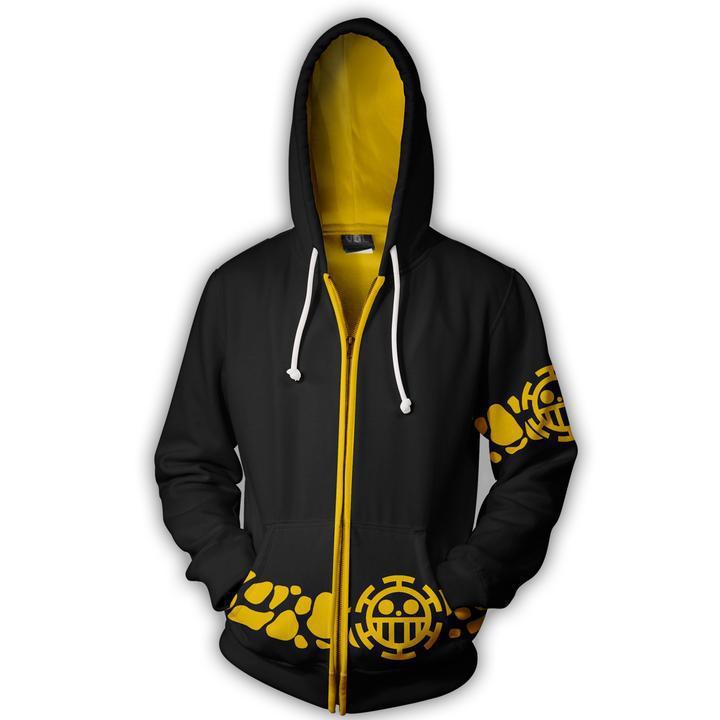 2021 One Piece Anime 3D Print Zipper Hoodie for Men
