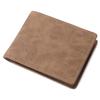 Men's Genuine PU Leather Wallet - Short Vintage Zipper Design with Money Clip, Soft Business Wallet for Students