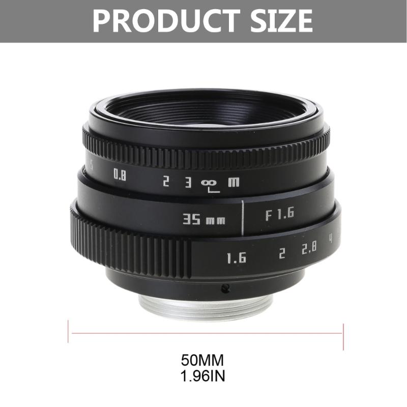 Large Aperture Camera Lens Accessories 35mm F1.6 C-Mount CCTV Camera Lens Replacement for M4/3 Mount Camera Adapter