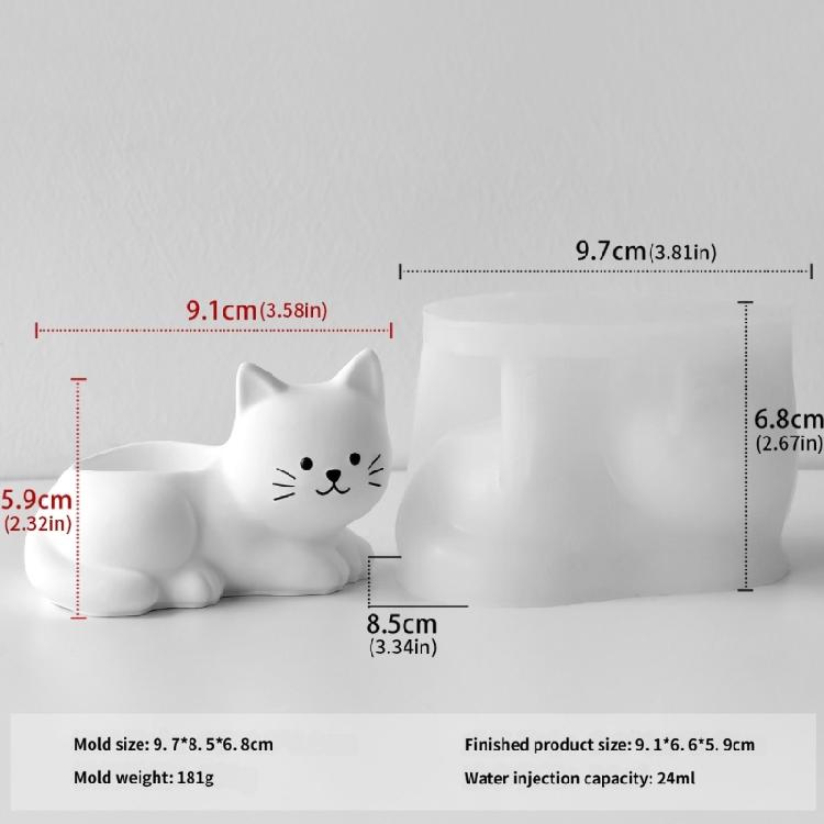 Kitten Flowerpot Silicone Mold Professional Silicone Candle Cup Mould For Handmade Candle Container Soap Plant Flowerpot
