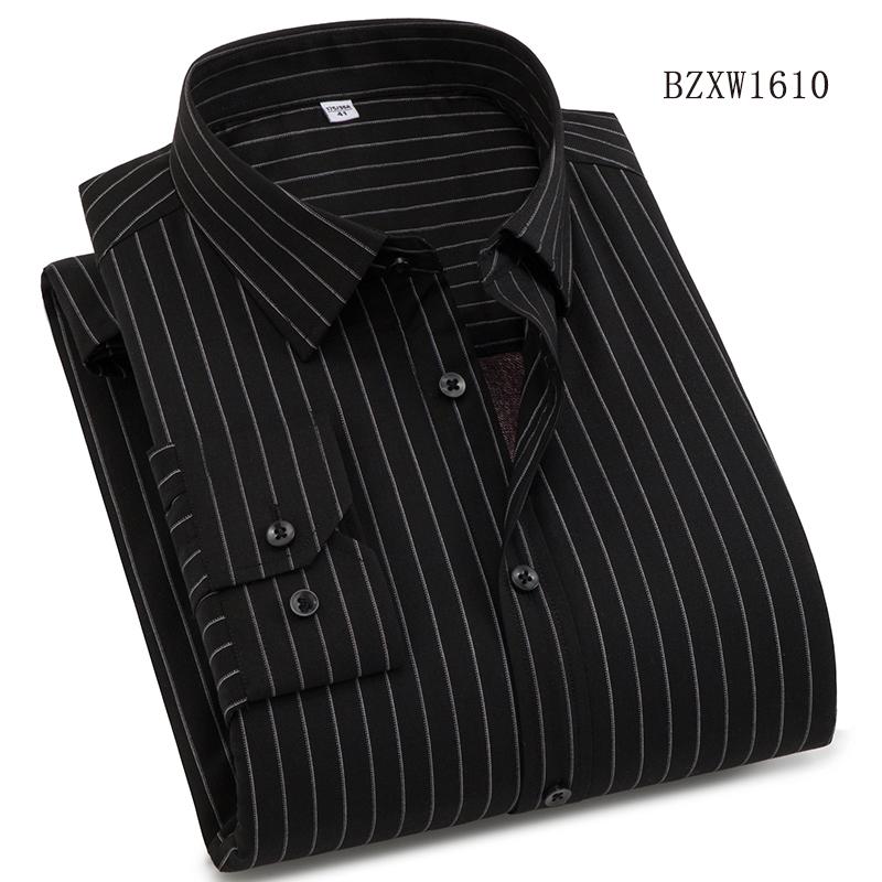 Autumn and Winter Bamboo Fiber Wool Inner Lining High-quality Warm Shirt Long Sleeved Men's Shirt
