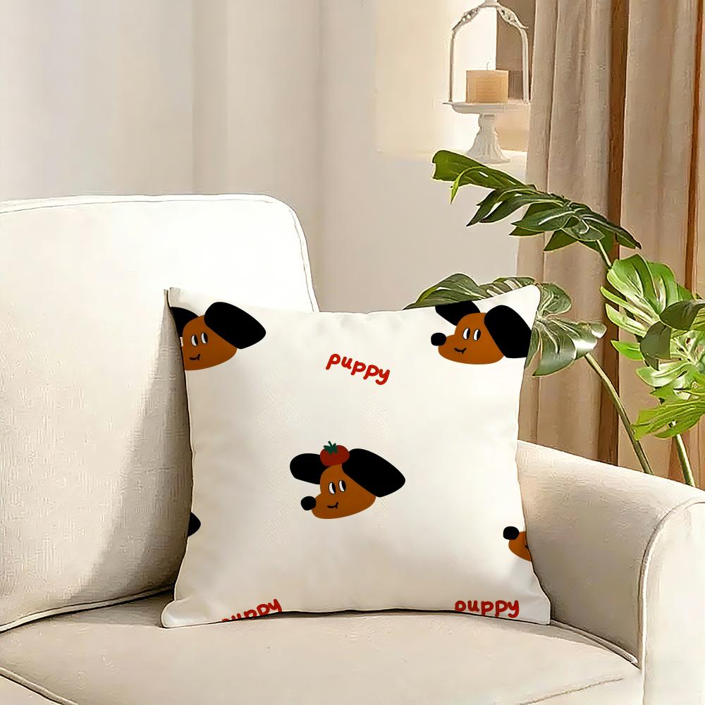 Tomato dog series Cushion Cover Reversible Plush Pillow Cover Soft Fluffy  Home Decor for Sofa Bedroom