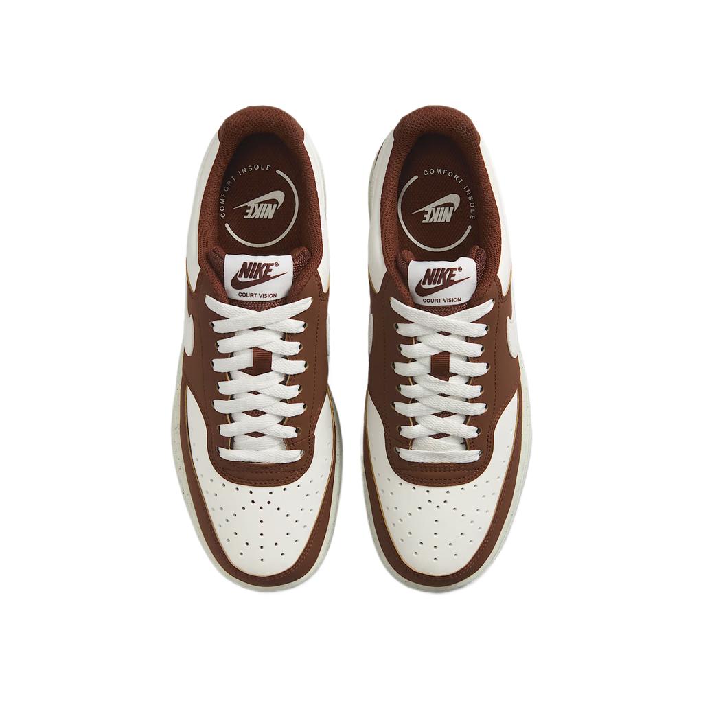 Nike Court Vision Low Top Training Shoes Women's White Brown Sneakers IM1652-101