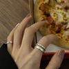 Adorable Korean-inspired Adjustable Heart Shaped Double Layer Silver Ring 2021 Trendy Design For Fashion Enthusiasts