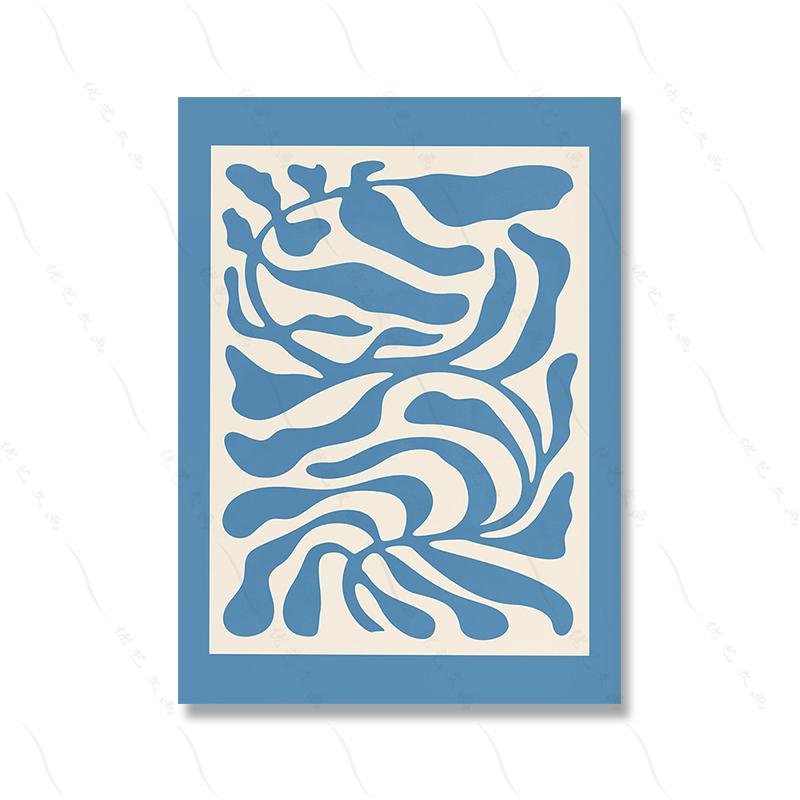 Blue Gallery Wall Art Set Print Blue Flower Market Poster Abstract Canvas Painting Poster Print Pictures For Living Room Decor
